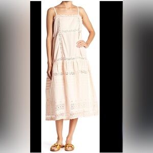 Free People This It Cotton Slip Dress In Peach Size Large